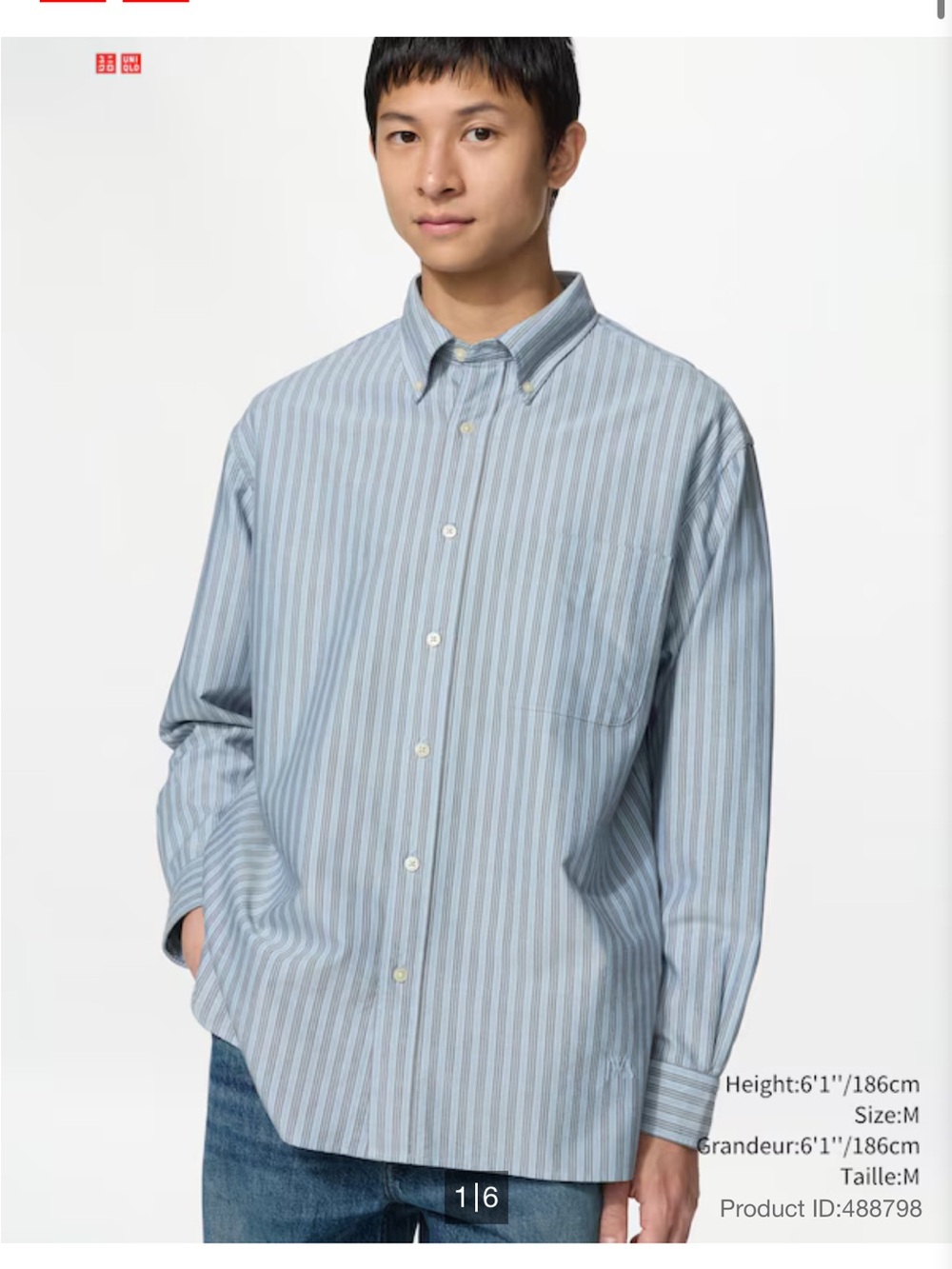 JW Anderson x UNIQLO oversized oxford men’s shirt - sz LARGE